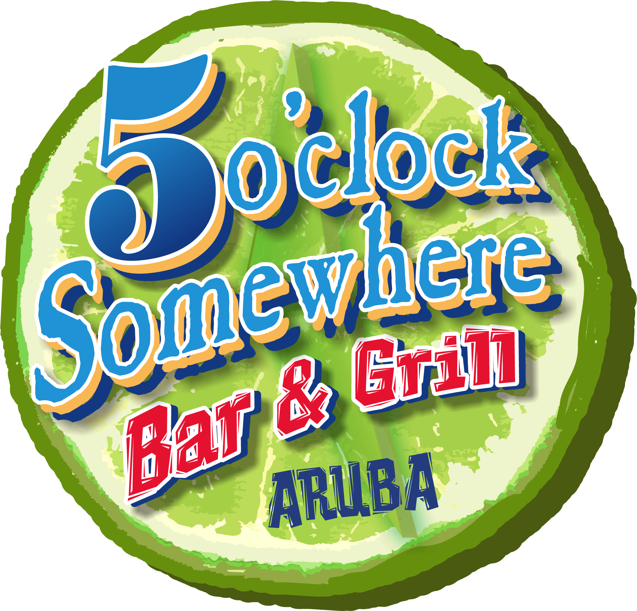 It's 5 o'Clock Somewhere Bar & Grill Aruba logo